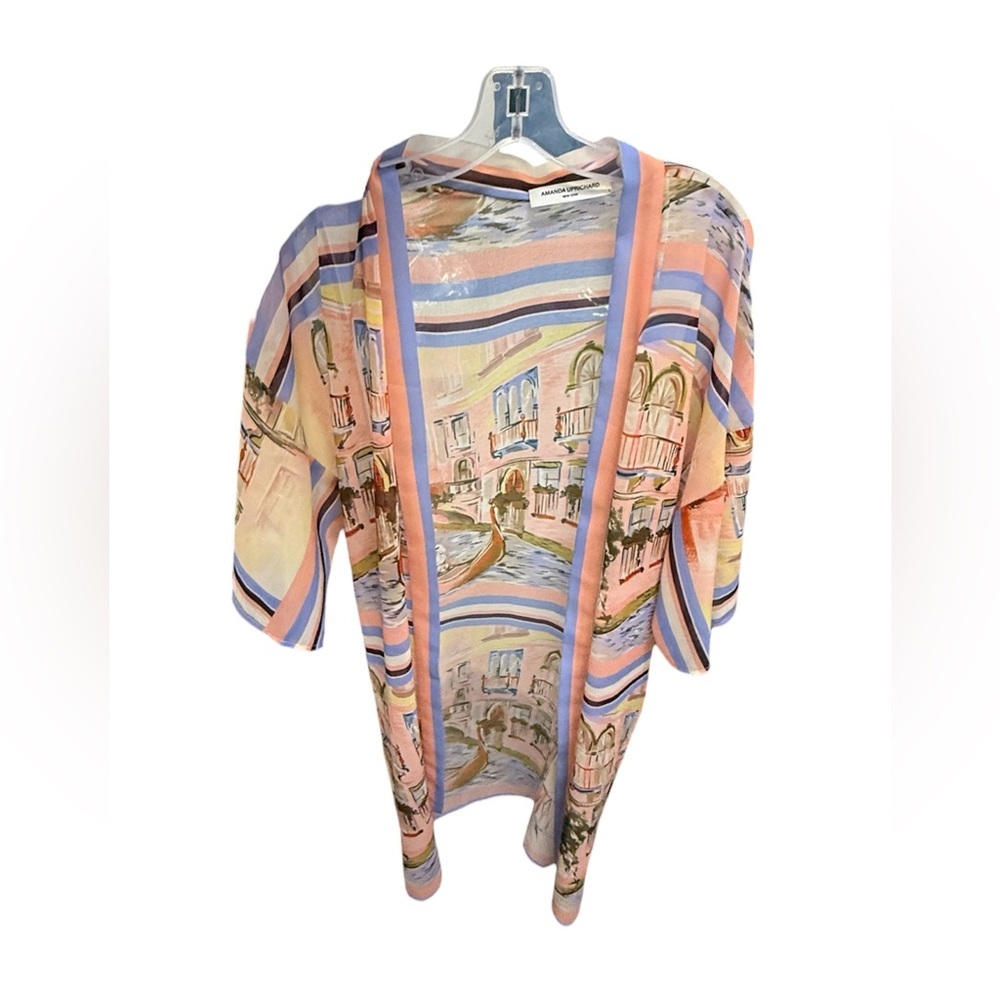 Amanda Uprichard Pastel Stripe Venice Open Kimono